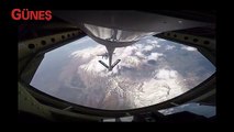 Tanker uçağının F16'lara havada yakıt ikmali videosu paylaşıldı