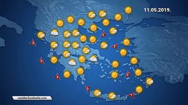 Η πρόγνωση του καιρού για το Σάββατο 11-5-2019