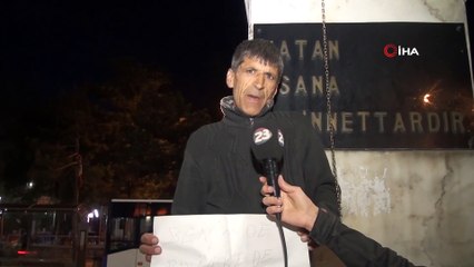 7 aydır işsiz olduğu için kendini Atatürk heykeline zincirledi