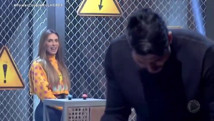 Nicole Bahls e Marcelo Bimbi na prova das mulheres 'Power Couple Brasil'