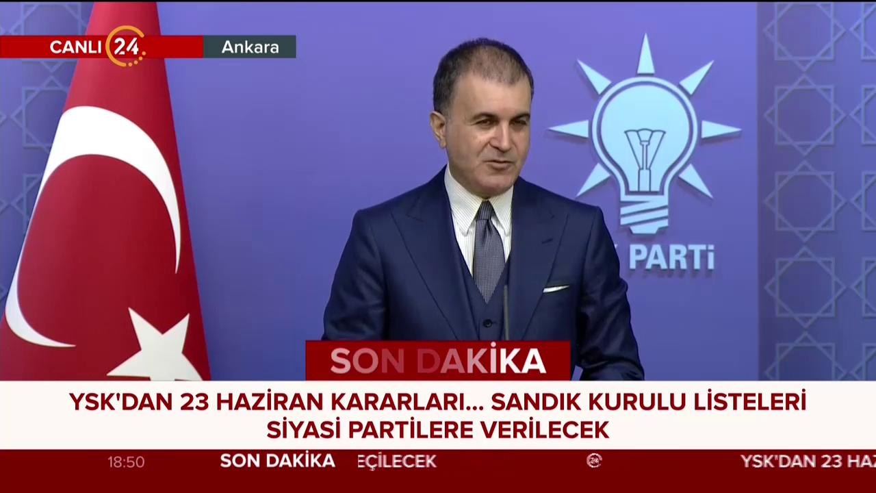 AK Parti Sözcüsü Ömer Çelik, MKYK toplantısı sonrası açıklama yapıyor