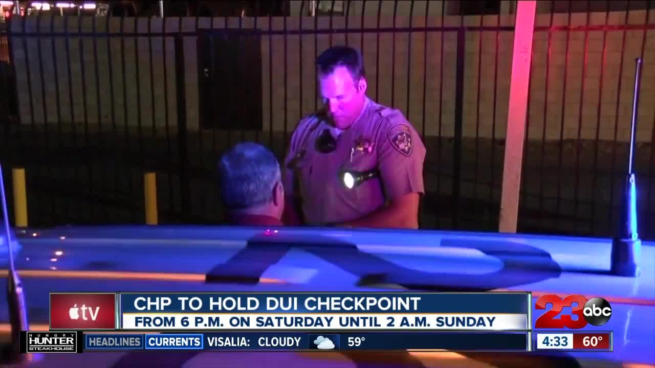 CHP to hold DUI checkpoint this weekend