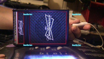 Messing around with budweiser wired speaker  and synthesizer