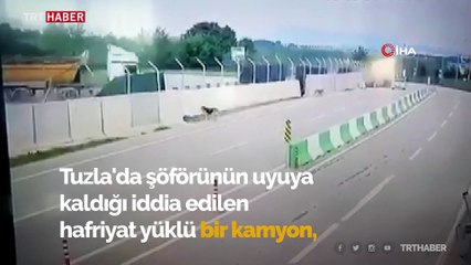 Tuzla'da hafriyat kamyonu dehşeti kamerada