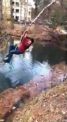 Récupérer un leurre de pêche dans un arbre