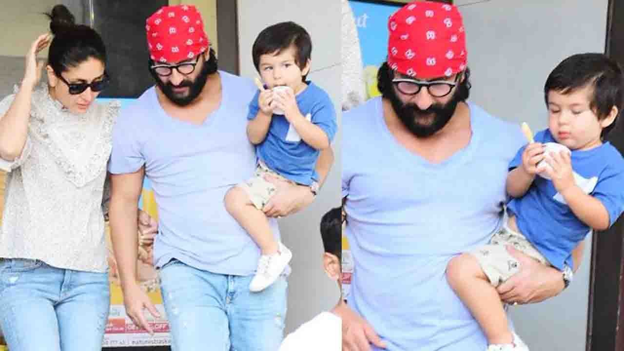 Taimur Ali Khan enjoys Ice cream with Kareena Kapoor Khan & Saif Ali Khan| FilmiBeat
