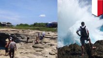 Turis India terbawa ombak di tebing Dream Beach - TomoNews