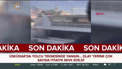 Üsküdar'da yolcu teknesinde yangın