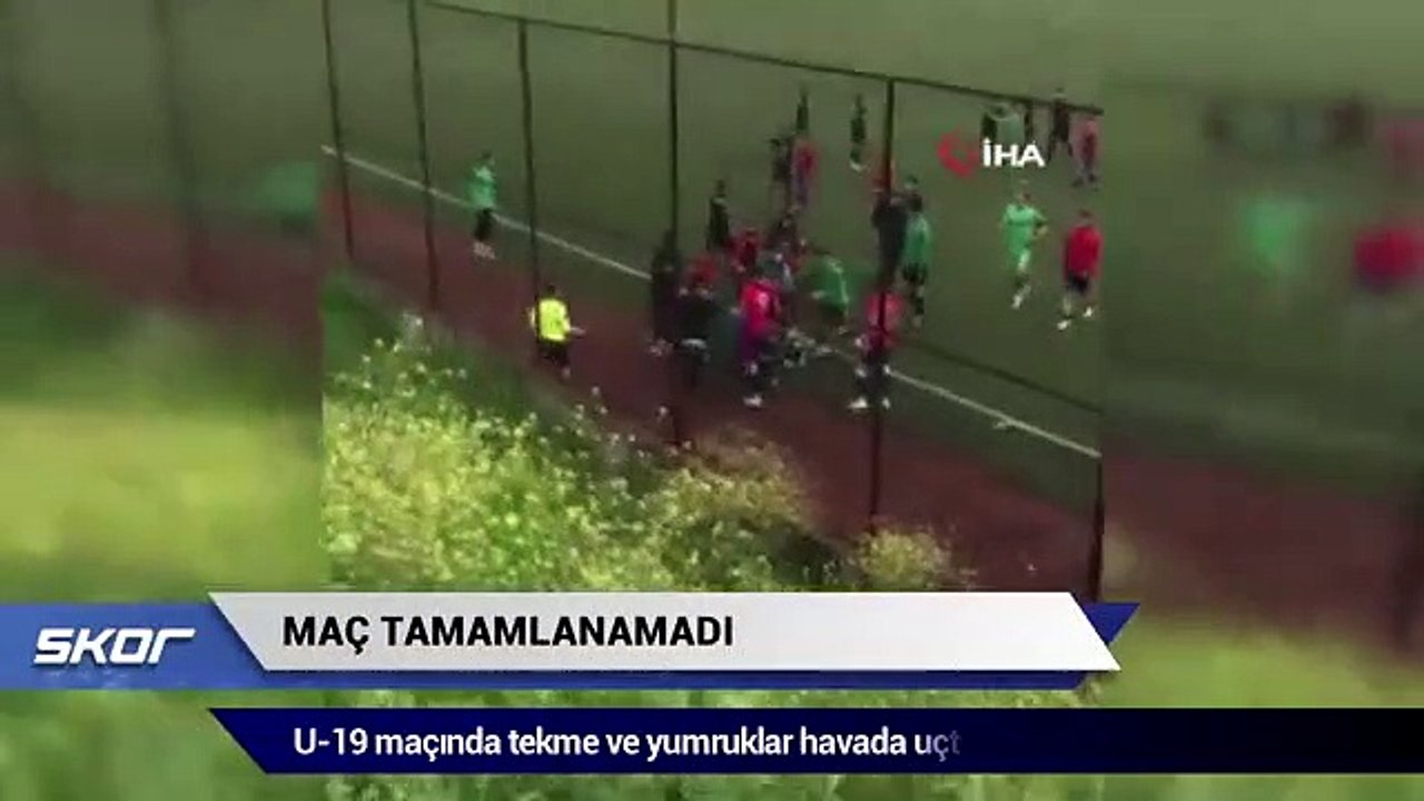 U-19 maçında tekme ve yumruklar havada uçtu