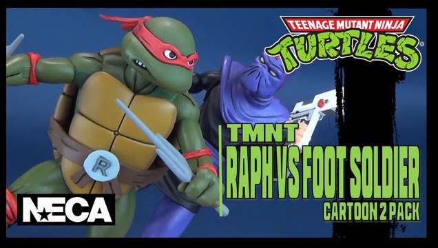 Teenage Mutant Ninja Turtles Cartoon | NECA Raphael vs Foot Soldier Figure Set Review!