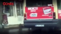 İstanbul’da minibüs şoförlerinin yarışı kamerada