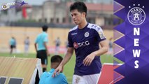 Đình Trọng thất thần và buồn bã sau khi nhận thẻ đỏ nặng tay của trọng tài | HANOI FC