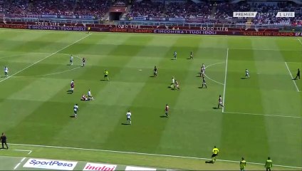 لقطة حصول مهدي بوربيعة على الانذار الثاني "طرد" بعد تسجيل الهدف ضد تورينو