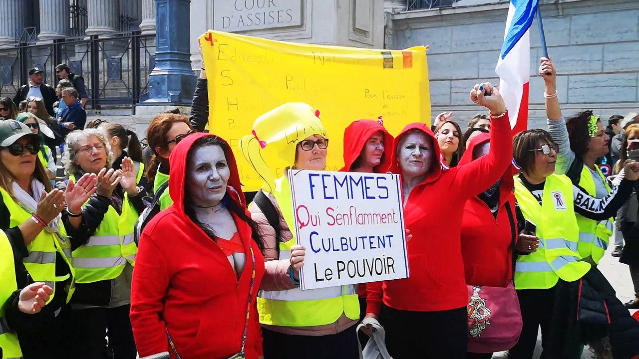 Manifestation des femmes Gilets jaunes à Lyon