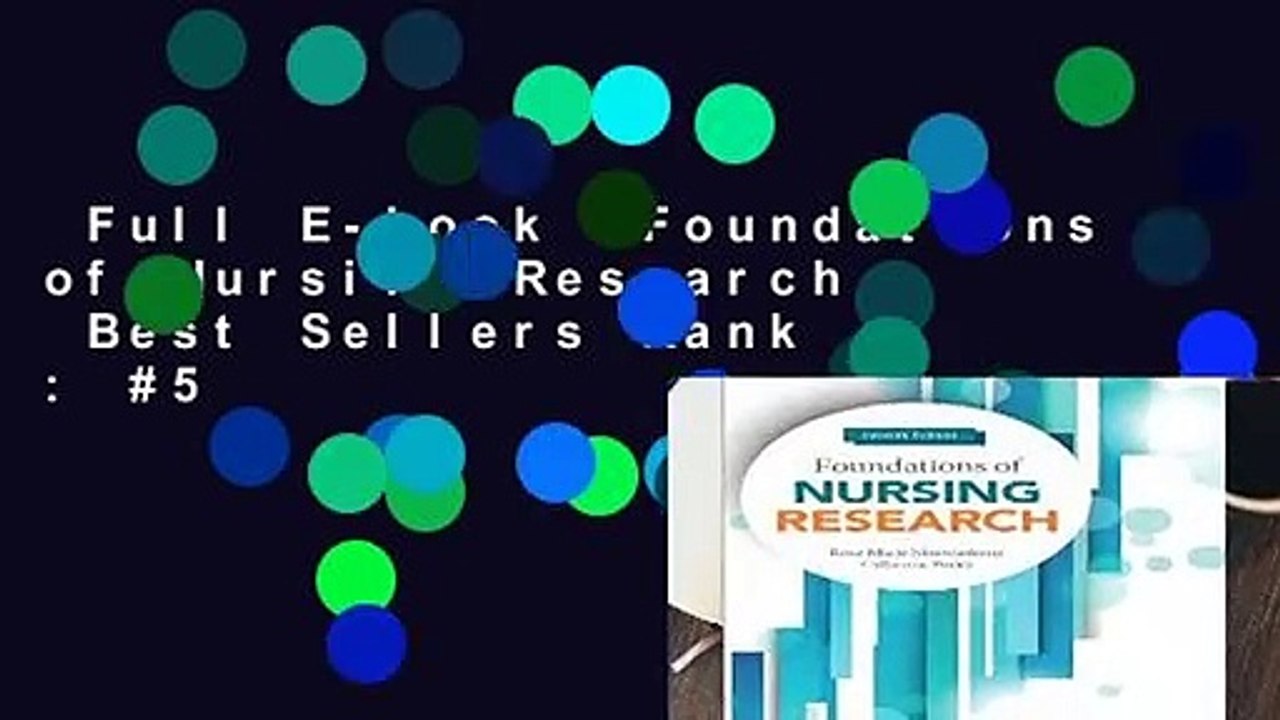 Full E-book  Foundations of Nursing Research  Best Sellers Rank : #5