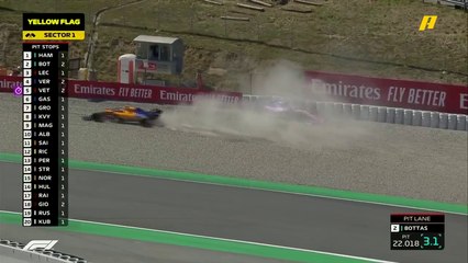 حادث كبير بين سيارتي سترول ونوريس في حلبة برشلونة