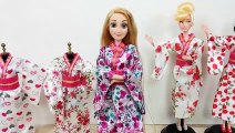 Barbie Doll Kimono Dress PRINCESSes Elsa Dress upدمية باربي كيمونو اللباس Boneca Vestido de Quimono | Karla D.