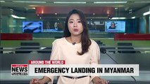 Myanmar National Airlines flight miraculously lands safely with no front landing gear