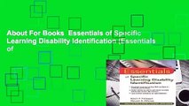 About For Books  Essentials of Specific Learning Disability Identification (Essentials of