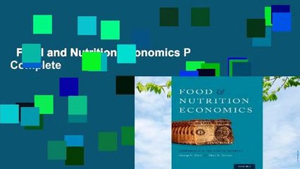 Food and Nutrition Economics P Complete
