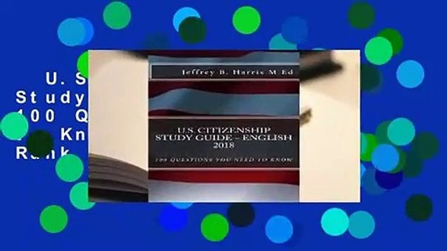 U.S. Citizenship Study Guide - English: 100 Questions You Need to Know Best Sellers Rank : #1