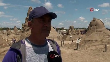 8 ülkeden 15 heykeltıraşın 10 bin ton üzerinde kum kullandığı festivale 200 bin ziyaretçi bekleniyor
