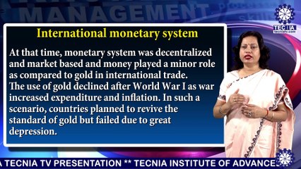 International monetary System | Dr. Vandana Raghava | BBA | TIAS | Tecnia TV