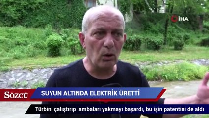 Suyun altında elektrik üretti