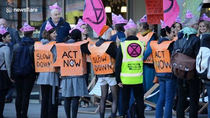 Extinction Rebellion hold Titanic-themed protest outside International Maritime Organization in London