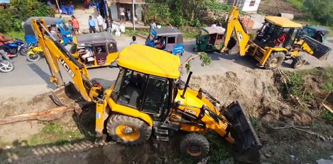 JCB Backhoe Got Accident - Recovery by Another JCB -(2)