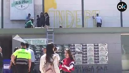 Download Video: Repintan los murales separatistas de la UAB que fueron borrados por orden de la Junta Electoral