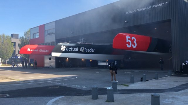 Le trimaran Ultime Actual Leader se dévoile à Lorient