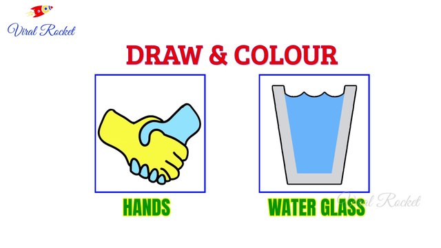 Hands Drawing for kids | Water Glass drawing for children | Art Breeze # 14 | Learn Drawing and Colouring || Viral Rocket