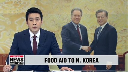 President Moon discusses food aid to N. Korea with WFP head