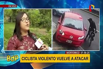 Ciclista que arremetió y escupió a conductora tendría antecedentes por agresión