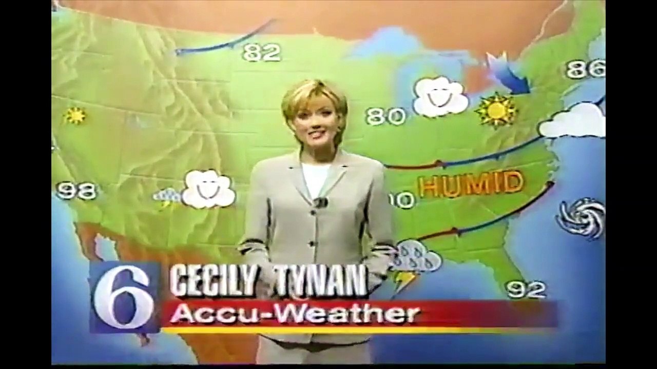 WPVI-TV Ch. 6 Action News @ 12:00pm Weather Forecast & Close (8/31/1998)