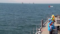 Deniz Kurdu-2019 tatbikatı için açılan gemiler Çanakkale Boğazı’ndan geçti