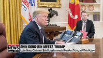 Lotte Group Chairman Shin Dong-bin meets President Trump at White House