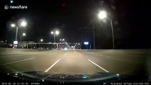 Dash cam footage catches glaring meteor flying across the sky in Chicago