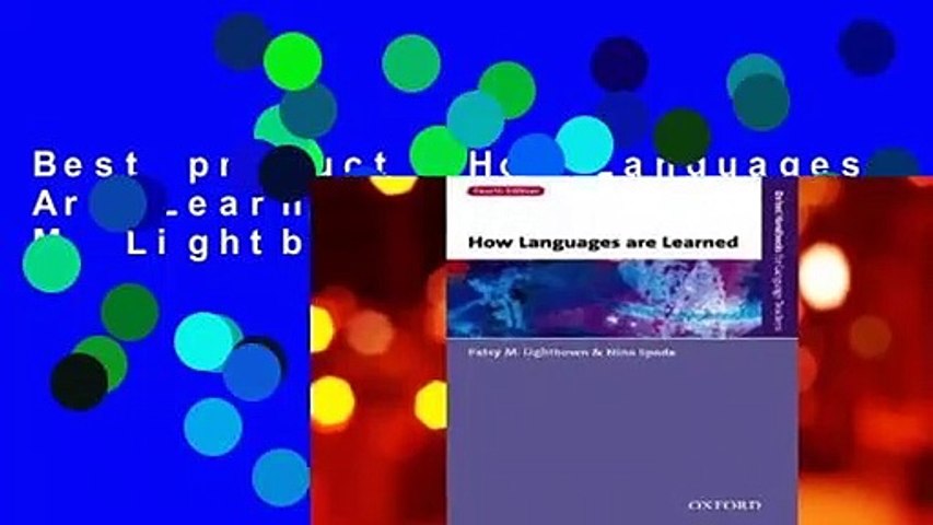 Best product  How Languages Are Learned - Patsy M. Lightbown