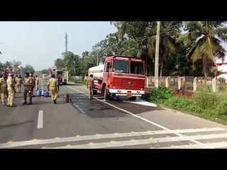 പെട്രോളുമായി വന്ന ടാങ്കറില്‍ ചോര്‍ച്ച, വന്‍ അപകടം ഒഴിവായത് ഡ്രൈവറുടെ മനസാന്നിധ്യം മൂലം