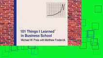 [NEW RELEASES]  101 Things I Learned in Business School by Michael W. Preis