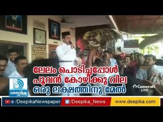 ലേലം പൊടിച്ചപ്പോള്‍ പൂവന്‍ കോഴിക്കു വില ഒരു ലക്ഷത്തിനു മേല്‍ Pon Kozhi Auction Ponpalli