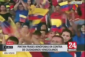 Surco: pintan frases xenófobas en contra de ciudadanos venezolanos