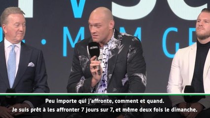 Poids lourds - Fury : "Joshua ou Wilder ? Je suis prêt à les affronter 7 jours sur 7"