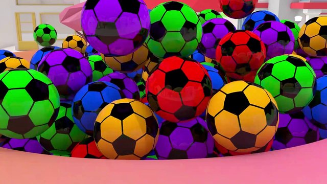 Learn Colors with Assembly Excavator Soccer Ball Slide Donut and Construction Vehicles for Kids