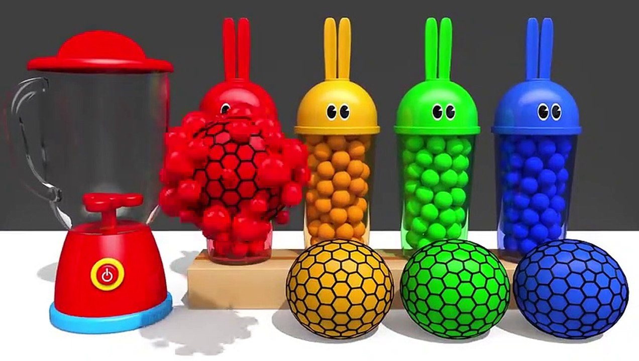Learn Colors Bunny Mold and Blender Toy Squishy Balls Nursery Rhymes for Kids Children