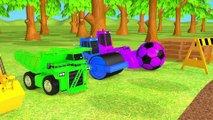 Learn Colors with Construction Vehicle and Excavator Magic Soccer Ball Pretend Play for Kid