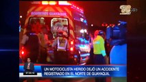 Motociclista herido en accidente de tránsito