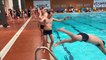 Répétition du programme de natation synchronisée des hommes du club de natation artistique de Tours